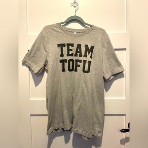 “Team Tofu” grey T shirt size XL for the Plant Based folks in the crowd 😀